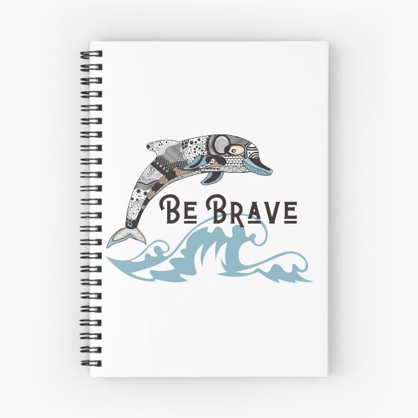 Item preview, Be Brave! Dolphin with patterns and Ocean Wave designed and sold by Pandoras-Boxx.