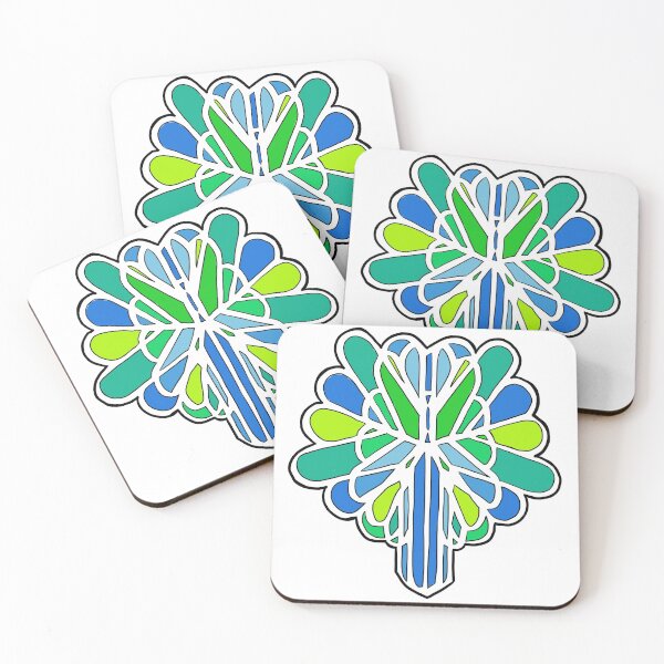 Item preview, Repeated Hearts Green/ Blue designed and sold by NeedlingGod.