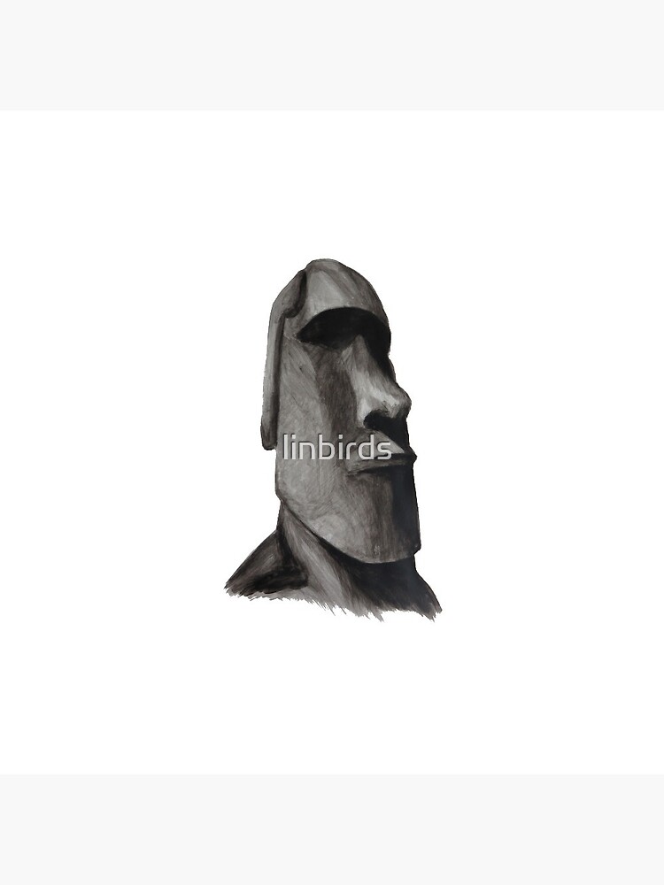 EMOJI STICKER , grey Moai statue art transparent background PNG