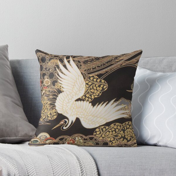Item preview, VintageJaponais Grues Or et Noir designed and sold by Kristina  Sale.