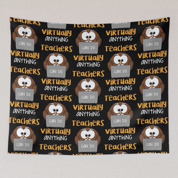 Item preview, Teachers Can Do Virtually Anything Funny Distant Online Remote Learning Owl  designed and sold by 9ine9.