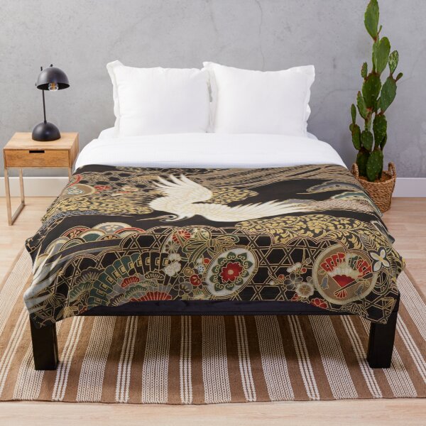 Artikelvorschau, VintageJapanese Cranes Gold und Schwarz entworfen und verkauft von Kristina  Sale.