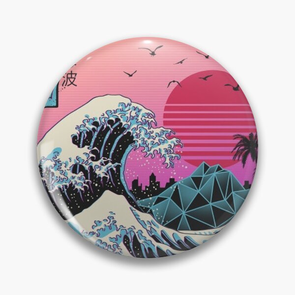 Item preview, Vaporwave Great Wave designed and sold by SickStreetwear.
