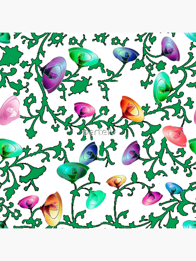 Imagen 2 de 2, Tarjetas de felicitación con la obra Estampado de flores, diseñada y vendida por bertelv.