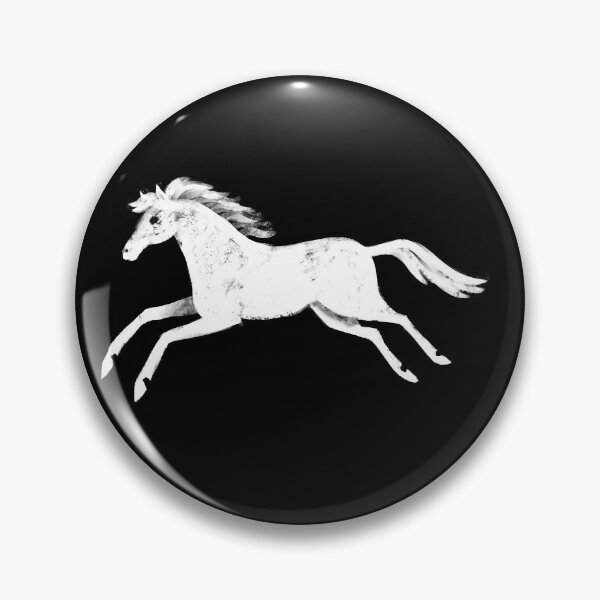 Item preview, White horse on black designed and sold by marthaseahorse.