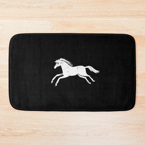 Item preview, White horse on black designed and sold by marthaseahorse.
