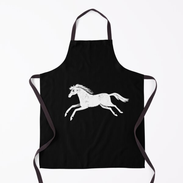 Item preview, White horse on black designed and sold by marthaseahorse.