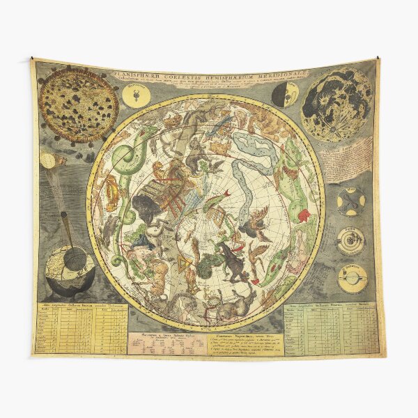 Item preview, STAR MAP OF THE SOUTHERN SKY 1722 Antique Astrology Maps designed and sold by BulganLumini.
