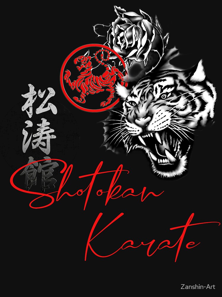 Roaring Shotokan Karate Tiger T Shirt For Sale By Zanshin Art Redbubble Karate T Shirts