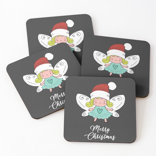 Item preview, Cute Christmas fairy on dark background designed and sold by colourfulslug.