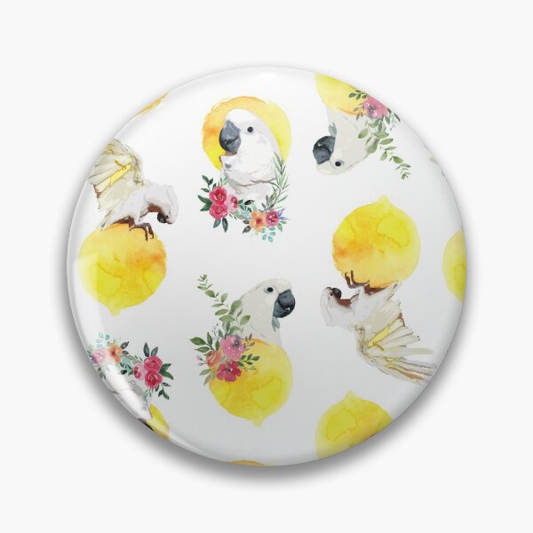 Item preview, Cockatoo and flower in the watercolor sun cercle designed and sold by L'Atelier Oranjade.
