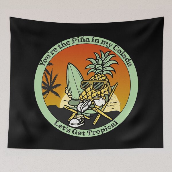 Item preview, Pineapple Surfer in Tropical vintage sunset Let's get Tropical! designed and sold by Steven Kight.