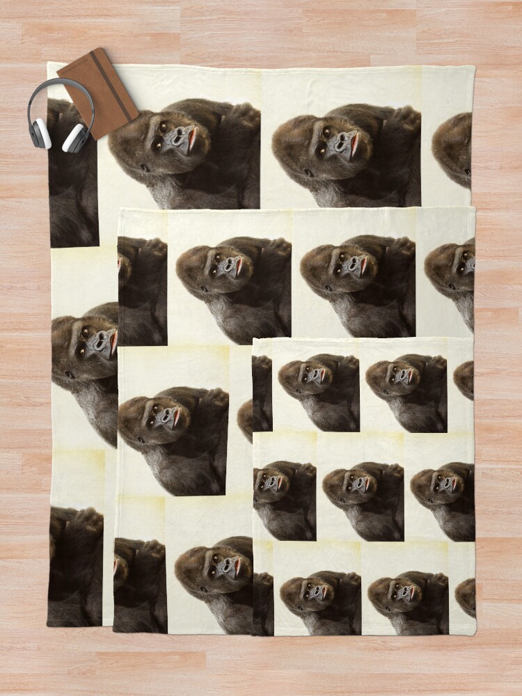 Alternate view of Gorilla King Throw Blanket