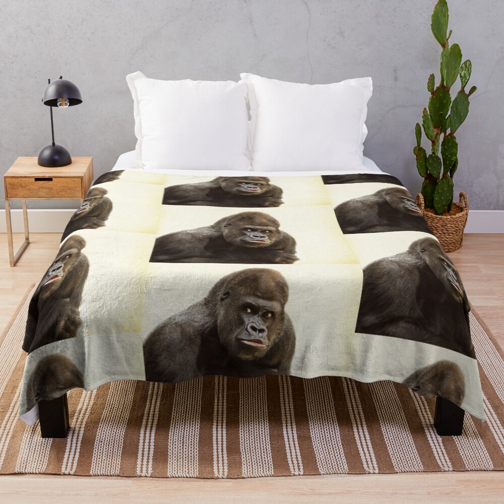 Gorilla King Throw Blanket