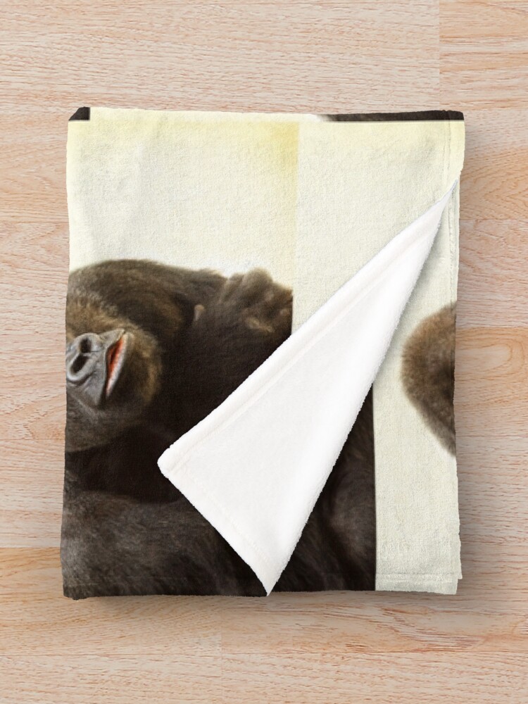 Alternate view of Gorilla King Throw Blanket