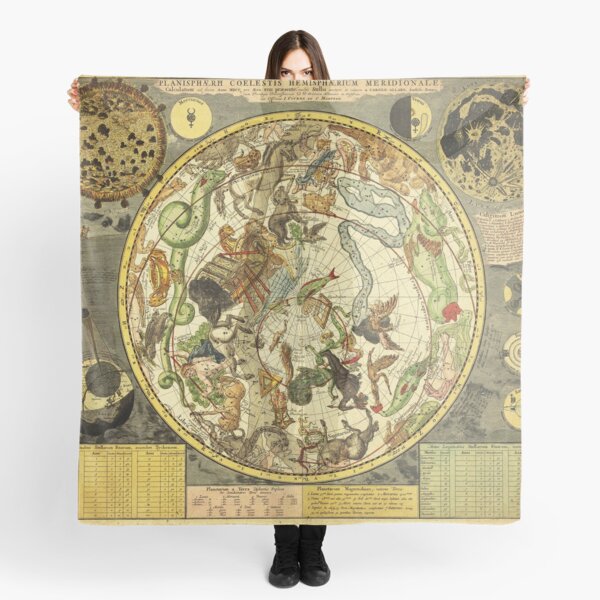Aperçu de l'œuvre CARTE DES ÉTOILES DU CIEL AUSTRALIEN 1722 Cartes astrologiques antiques créée et vendue par BulganLumini.