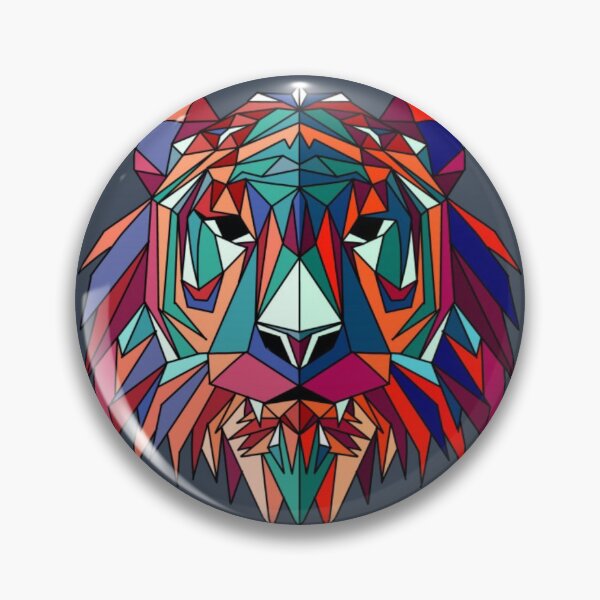 Item preview, colorful geometric lion head designed and sold by AnthonyVdV.