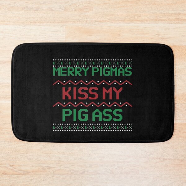 Item preview, Merry Pigmas Kiss My Pig Ass Funny Christmas Ugly Sweater designed and sold by jacks-tees.