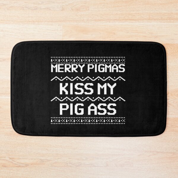 Item preview, Merry Pigmas Kiss My Pig Ass Funny Christmas Ugly Sweater designed and sold by jacks-tees.