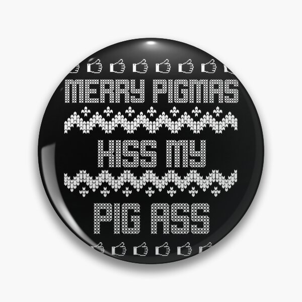 Item preview, Merry Pigmas Kiss My Pig Ass Funny Christmas Ugly Sweater designed and sold by jacks-tees.