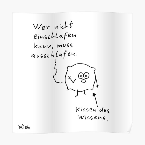 Kissen islieb Comic Poster