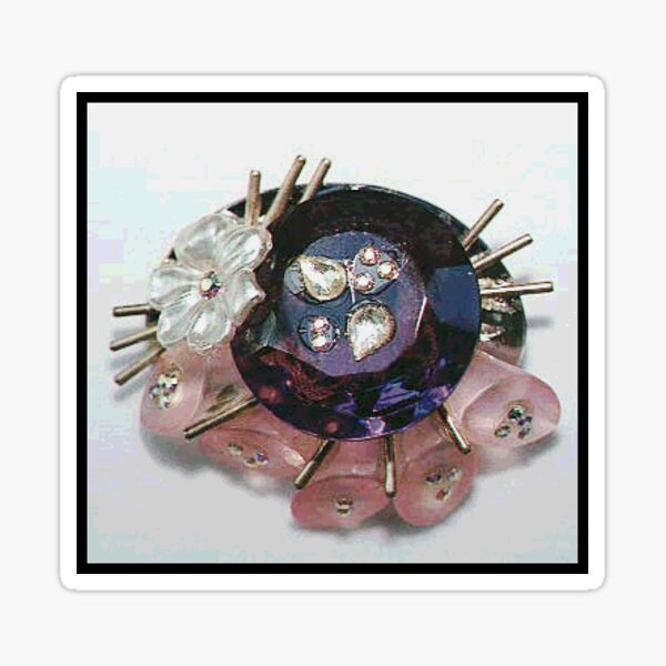 Lucine Designs purple and pink pin Sticker
