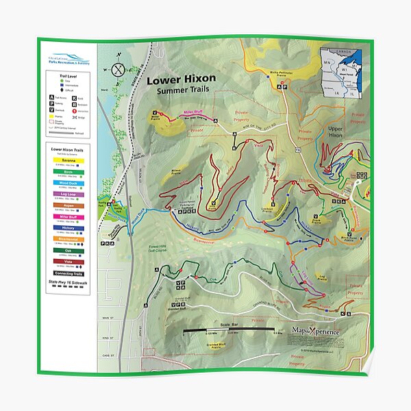"Lower Hixon Hiking Map" Poster for Sale by maptheXperience Redbubble