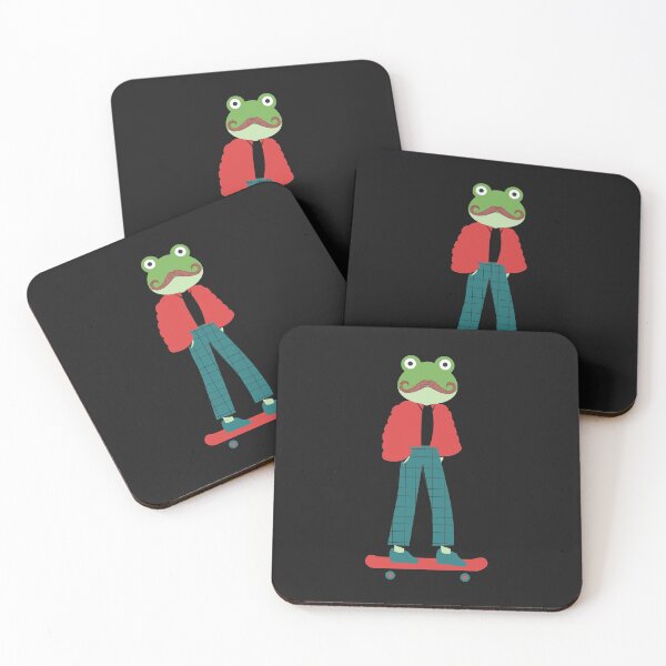 Item preview, Green Frog on skateboard with mustache designed and sold by NomadMessenger.