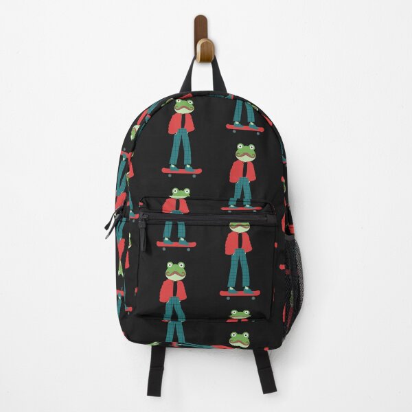 Item preview, Green Frog on skateboard with mustache designed and sold by NomadMessenger.