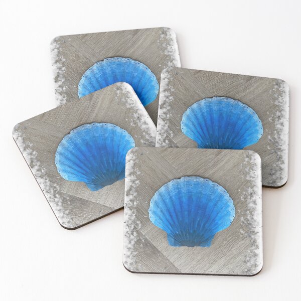 Item preview, Snowy Blue Scallop Shell designed and sold by Sybille-Yates.