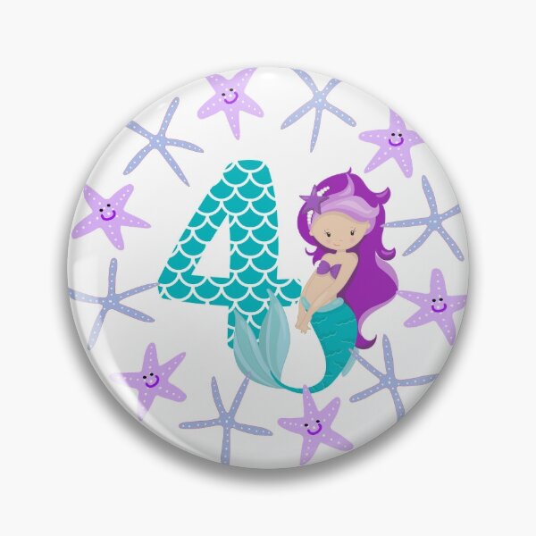 Item preview, Birthday mermaid four years old birthday present number four designed and sold by Jelisandie.