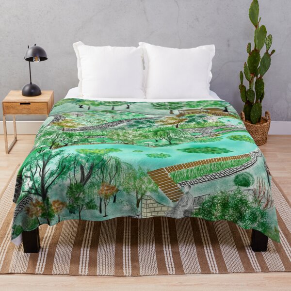 Item preview, Illustration of a park full of spring greens designed and sold by iswenyi.