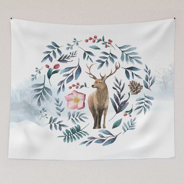 Item preview, Winter Reindeer and Foliage designed and sold by AlteredAtelier.