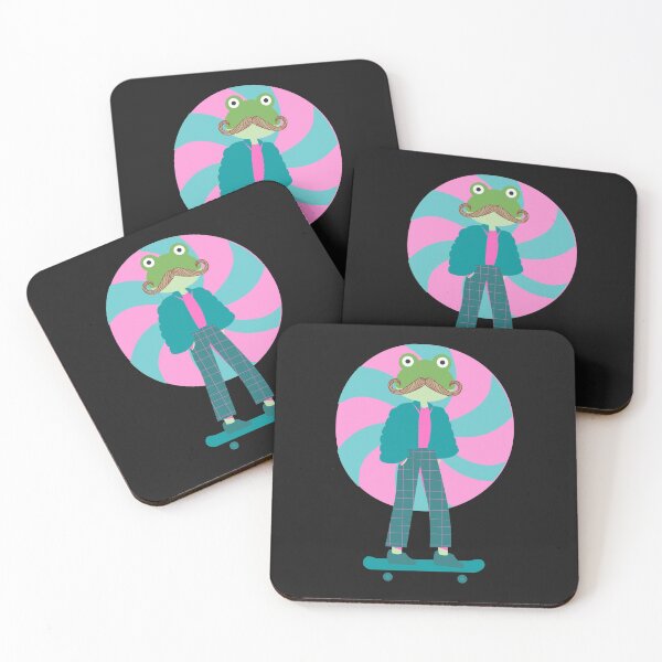 Item preview, Green Frog on skateboard with mustache designed and sold by NomadMessenger.