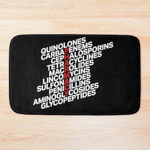 Item preview, Pharmacy antibiotic classes in black and white  designed and sold by Eenig.