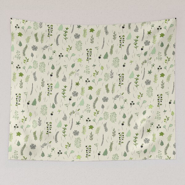 Item preview,  Botanical doodle surface pattern designed and sold by PurrfectCorner.