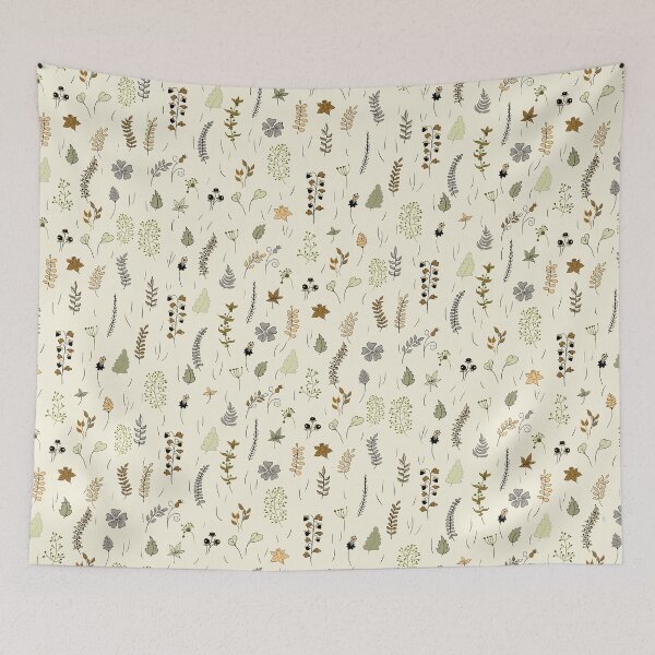 Item preview, Botanical doodle surface pattern design designed and sold by PurrfectCorner.