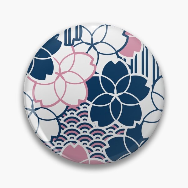 Item preview, Japanse Sakura flowers geometric pattern designed and sold by Elemesca.