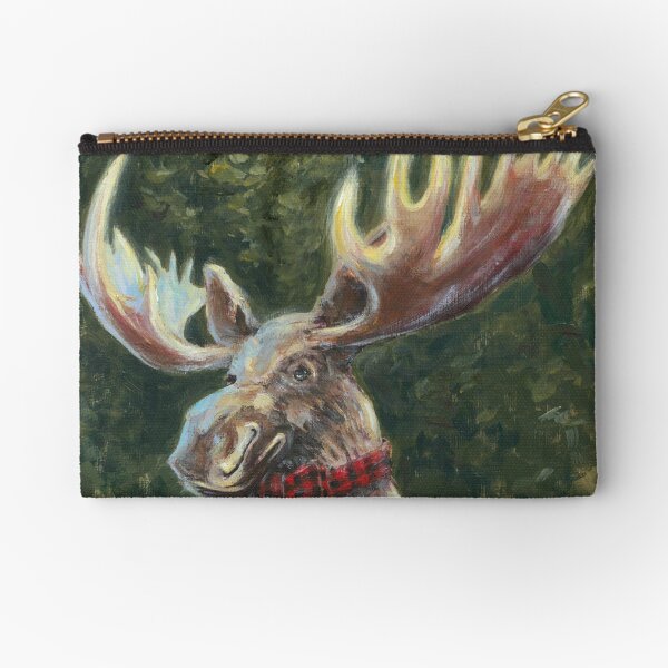Moose In A Bowtie Zipper Pouch