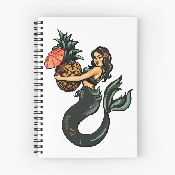 Item preview, A Cute Retro-Style Tropical Mermaid With A Pineapple designed and sold by The Whiskey Ginger Design Shop.