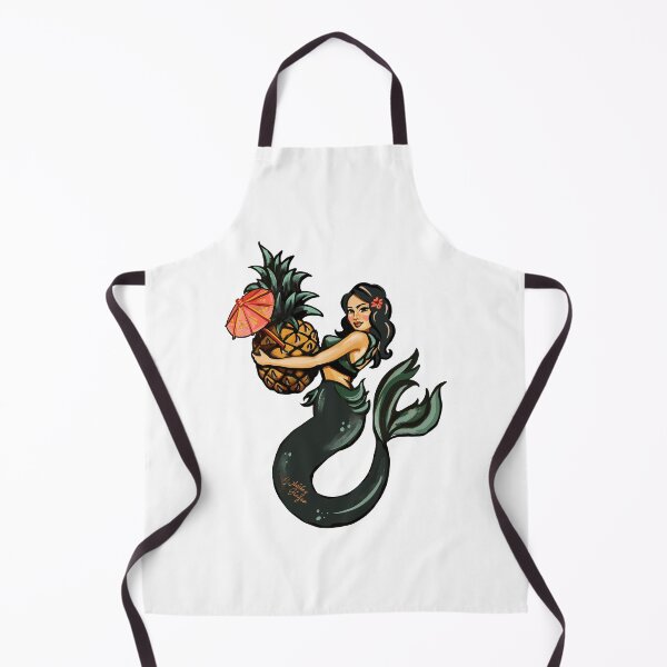 Item preview, A Cute Retro-Style Tropical Mermaid With A Pineapple designed and sold by The Whiskey Ginger Design Shop.
