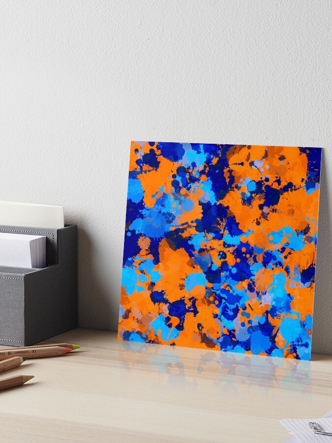 Blue and Orange Paint Splatter Art Print by BigTexFunkadelic