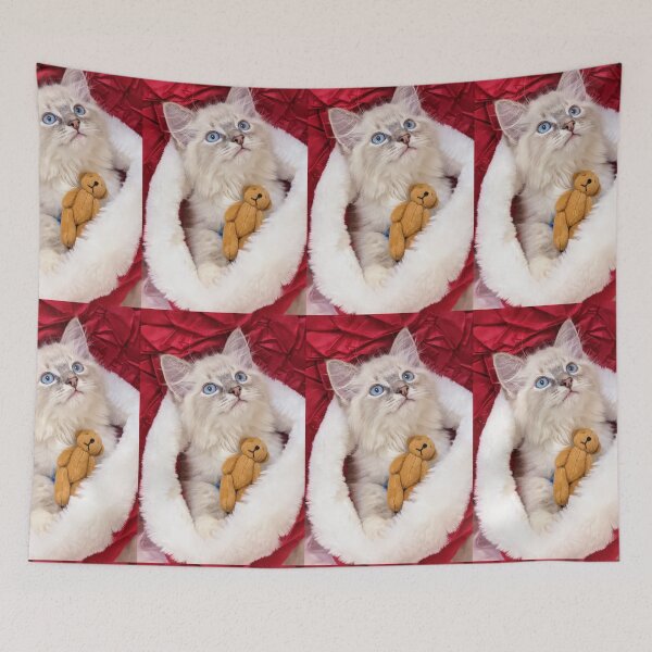 Item preview, Ragdoll kitten Christmas designed and sold by Fluffycat2020.