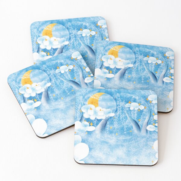 Item preview, Watercolor Illustration of the moon sleeping in a fairy tale scene  designed and sold by iswenyi.