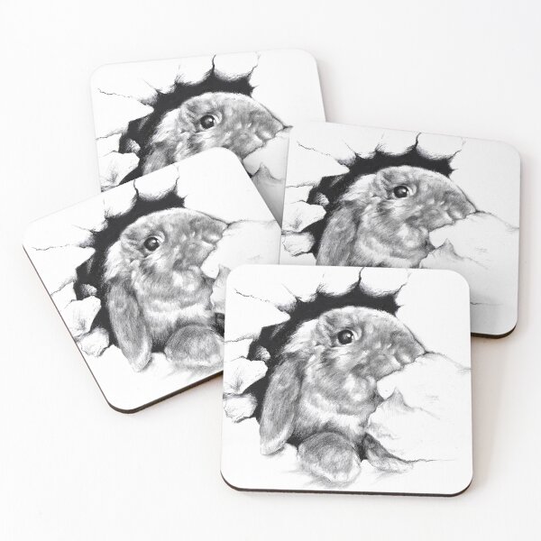 Item preview, 3D bunny drawing chewing destruction! designed and sold by Studio Fluffle.