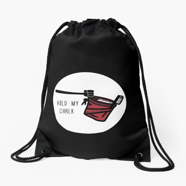 Item preview, Hold my chalk 2.0 - climbing illustration - ROUND STICKER - RED designed and sold by Foot Swap.
