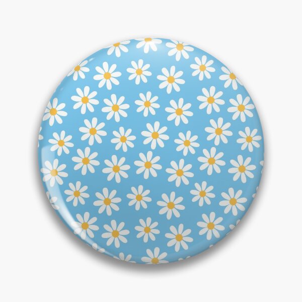 Item preview, White Daisies on Blue Seamless Pattern Print designed and sold by ClaudiaFlores.
