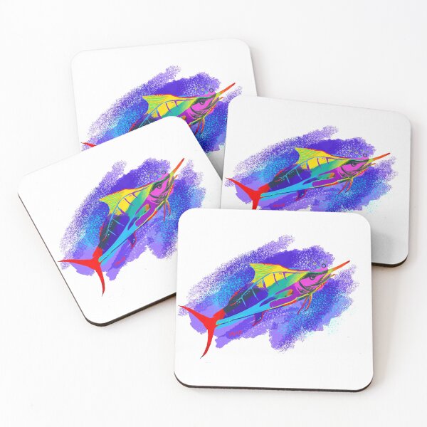Item preview, Color Splash Marlin TShirt and Sticker Design designed and sold by Russ  Fagle.
