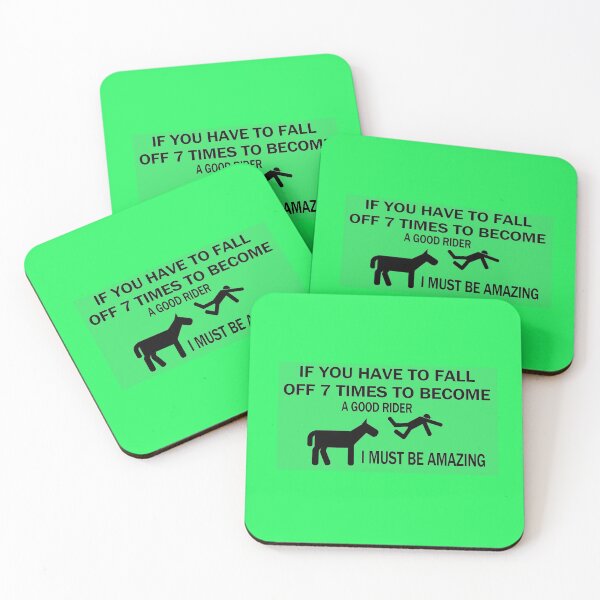 Item preview, 7 FALLS TO BECOME A GOOD RIDER (GREEN) designed and sold by onemoormove.
