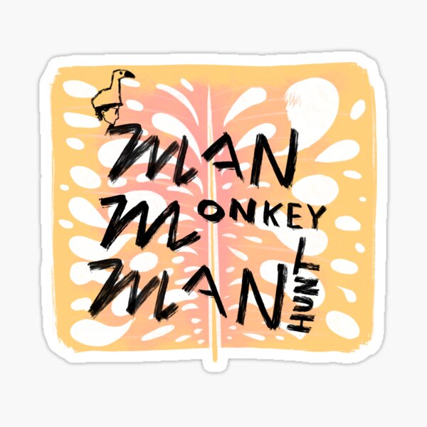 Man Monkey Manhunt Logo Glossy Sticker
